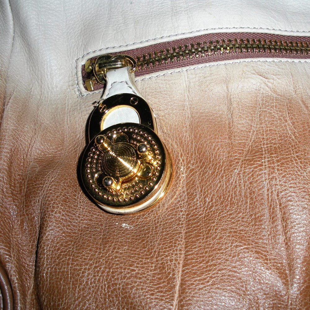 PRICE DROP! Steven Madden leather Ombre satchel- shoulder bag Sand/crème - brown - Picture 3 of 11
